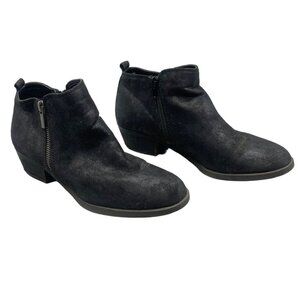 Carlos booties ankle black zip up pointed toe size 8.5m READ